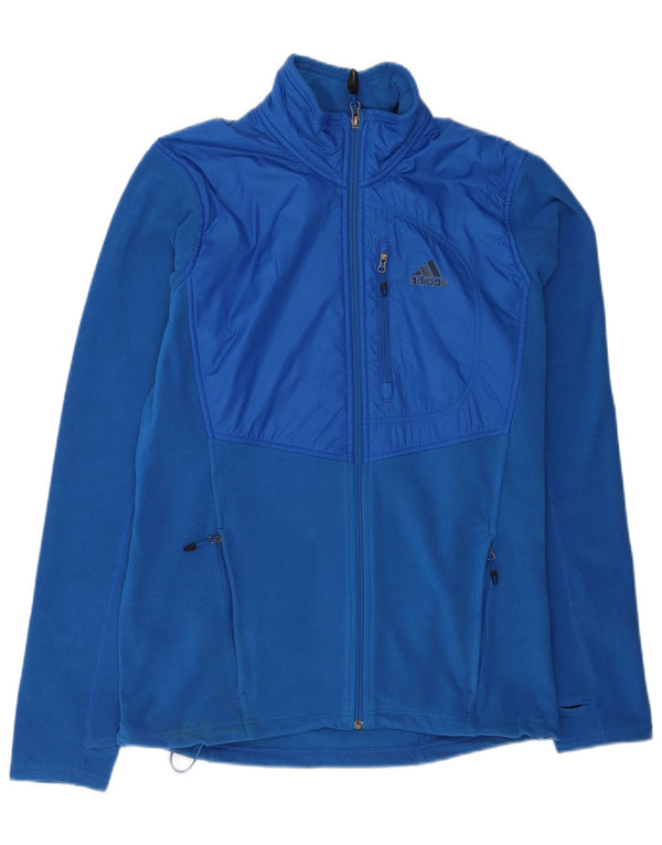 Adidas Chaqueta polar para hombre UK 42/44 Large Azul Poliéster Deportes