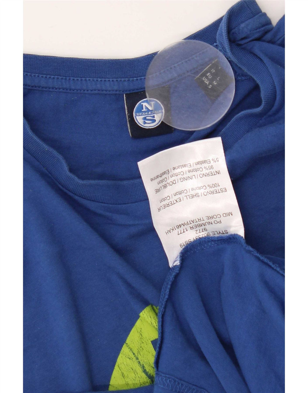 North Sails Hombre Camiseta Gráfica Top Algodón Azul Medio
