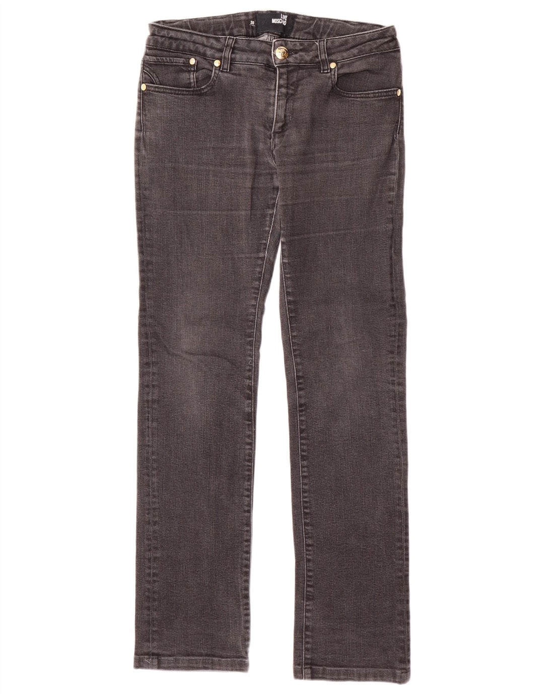 MOSCHINO Vaqueros Rectos Mujer W30 L31 Negro Algodón