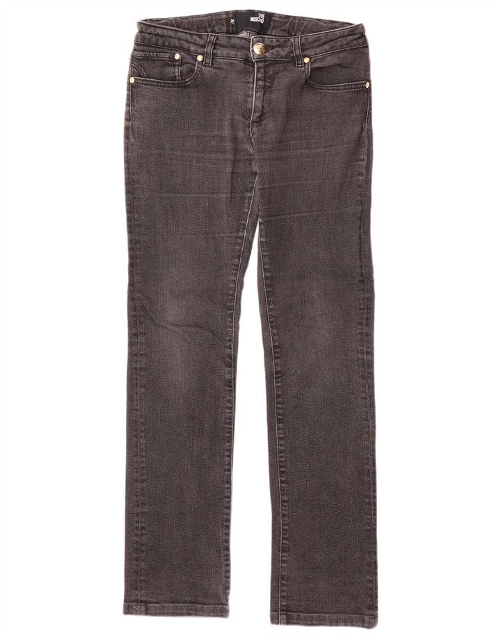 MOSCHINO Vaqueros Rectos Mujer W30 L31 Negro Algodón