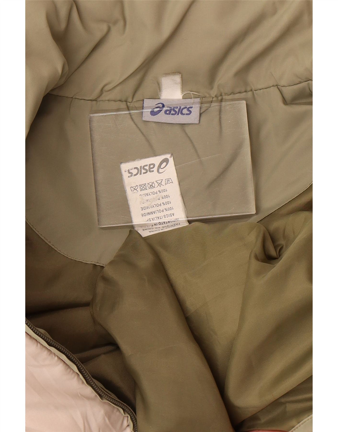 ASICS Chaleco acolchado para mujer UK 40 Mediano Caqui Colorblock Poliéster