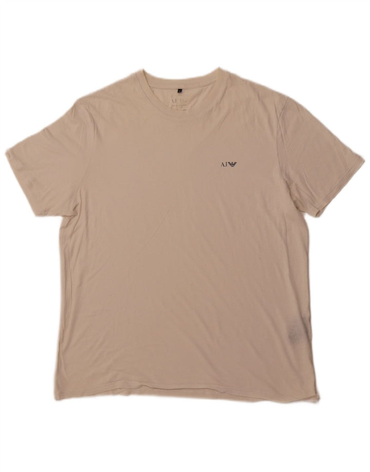 ARMANI JEANS Camiseta Hombre Top XL Blanco Algodón