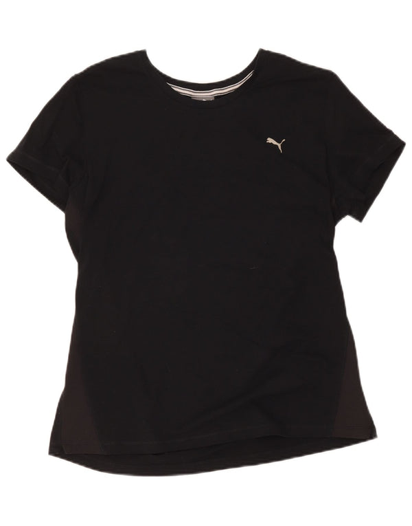 Puma - Camiseta para mujer, talla grande, algodón negro