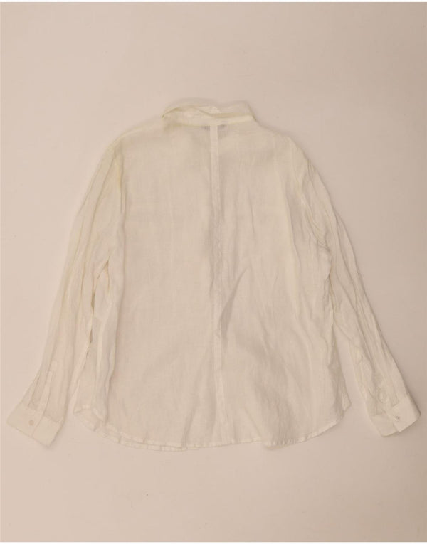 Autograph Camisa para mujer UK 40 XL Lino blanco