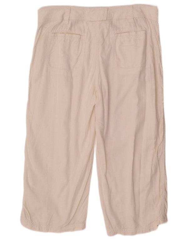 Marks & Spencer Pantalones Capri Rectos para Mujer UK 46 Large W36 L21 Blanco