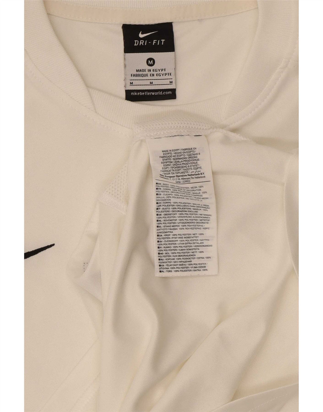 Camiseta Nike Dri Fit para hombre Top medio poliéster blanco