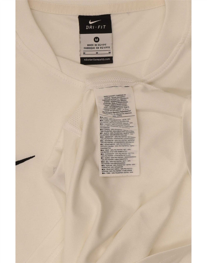 Camiseta Nike Dri Fit para hombre Top medio poliéster blanco