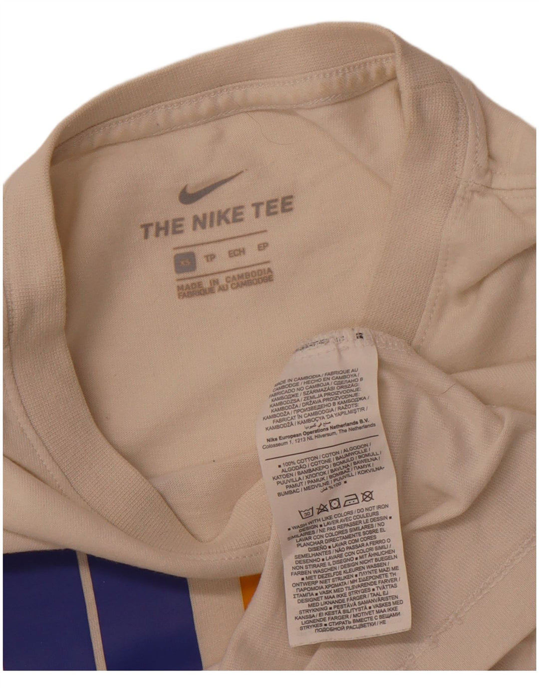NIKE Camiseta gráfica para hombre Top XS Algodón blanco