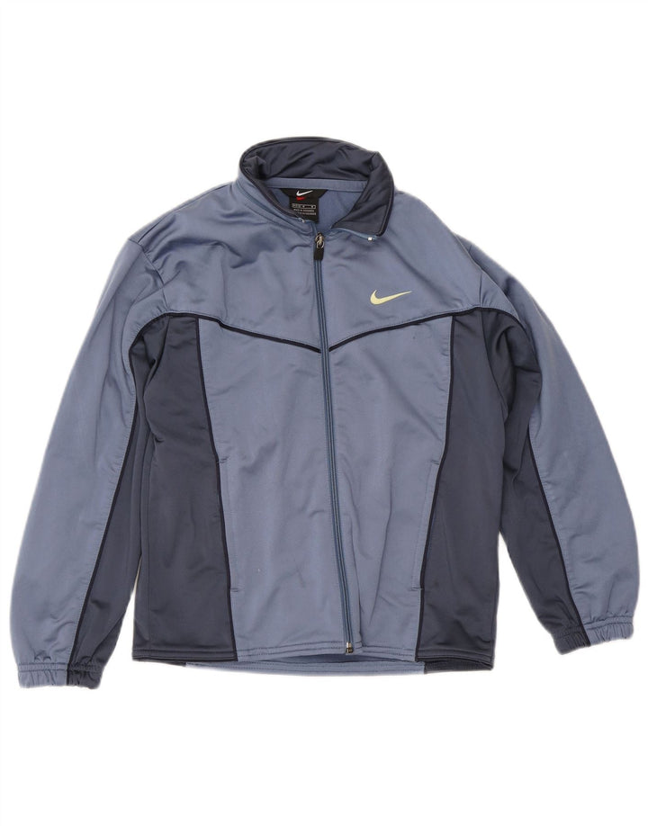 Nike - Chaqueta de chándal con gráfico para niños, 10-11 años, color azul medio