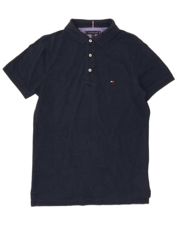 Tommy Hilfiger Mens Slim Fit Polo Shirt Medium Navy Blue Cotton