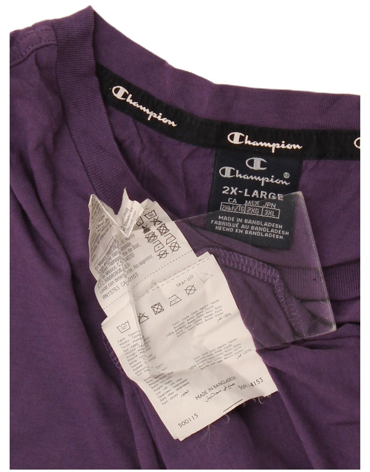 Champion Camiseta Hombre Top 2XL Algodón Morado