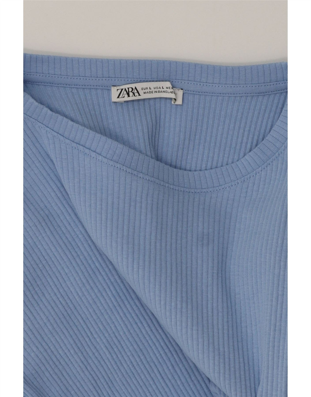 ZARA Mujer Crop Camiseta Top UK 44 Large Azul