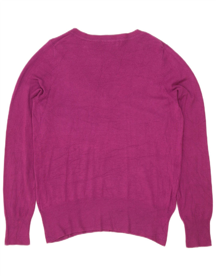 Marks & Spencer Jersey con cuello en V para mujer UK 44 Viscosa granate mediana