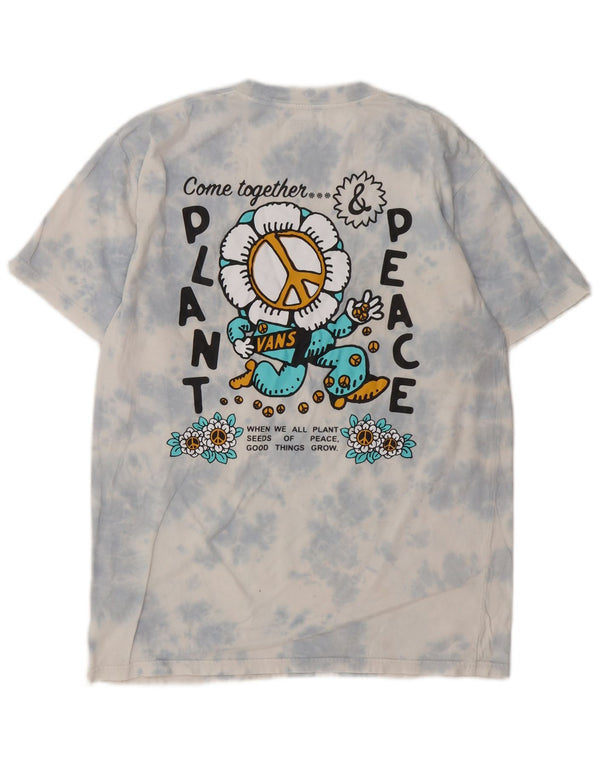 Vans Mens Classic Fit Graphic T-Shirt Top Medium Blue Tie Dye Cotton