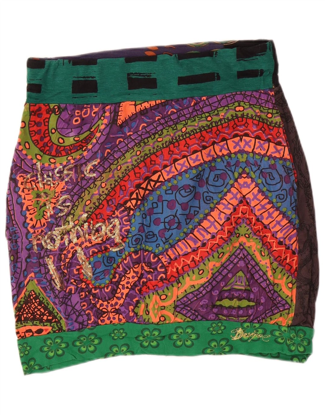 Falda Desigual Mujer Gráfica Burbuja Grande W32 Multicolor