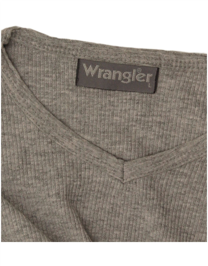 Wrangler Mujer Top Manga Larga UK 44 Grande Gris