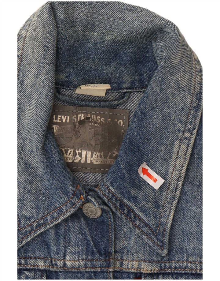 Levi's Chaleco vaquero corto para mujer Reino Unido 12 Algodón azul medio
