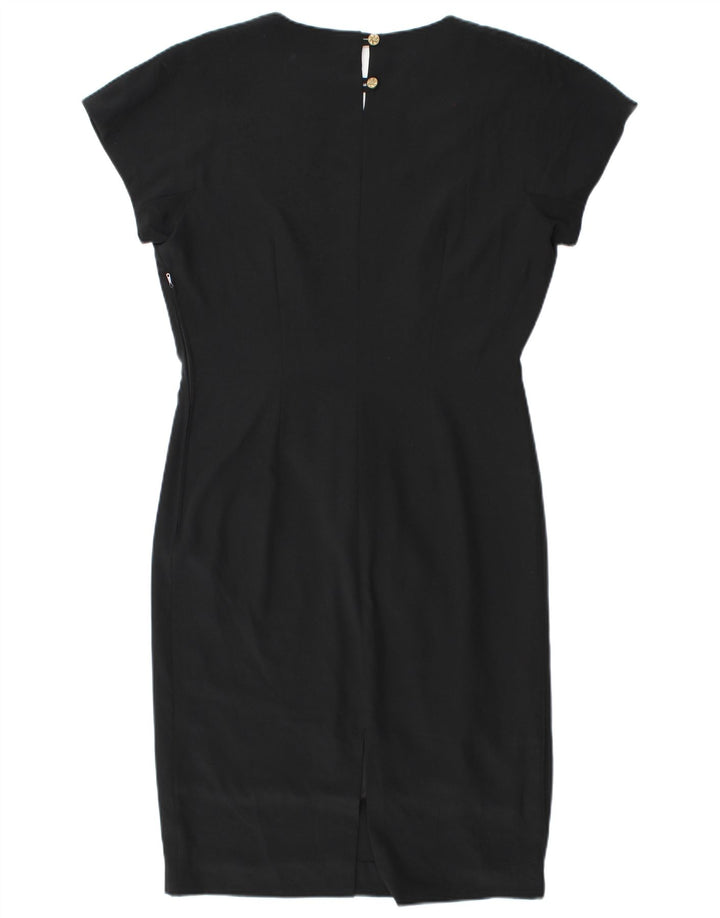 VINTAGE Womens Bodycon Dress IT 46 Large  Black Silk