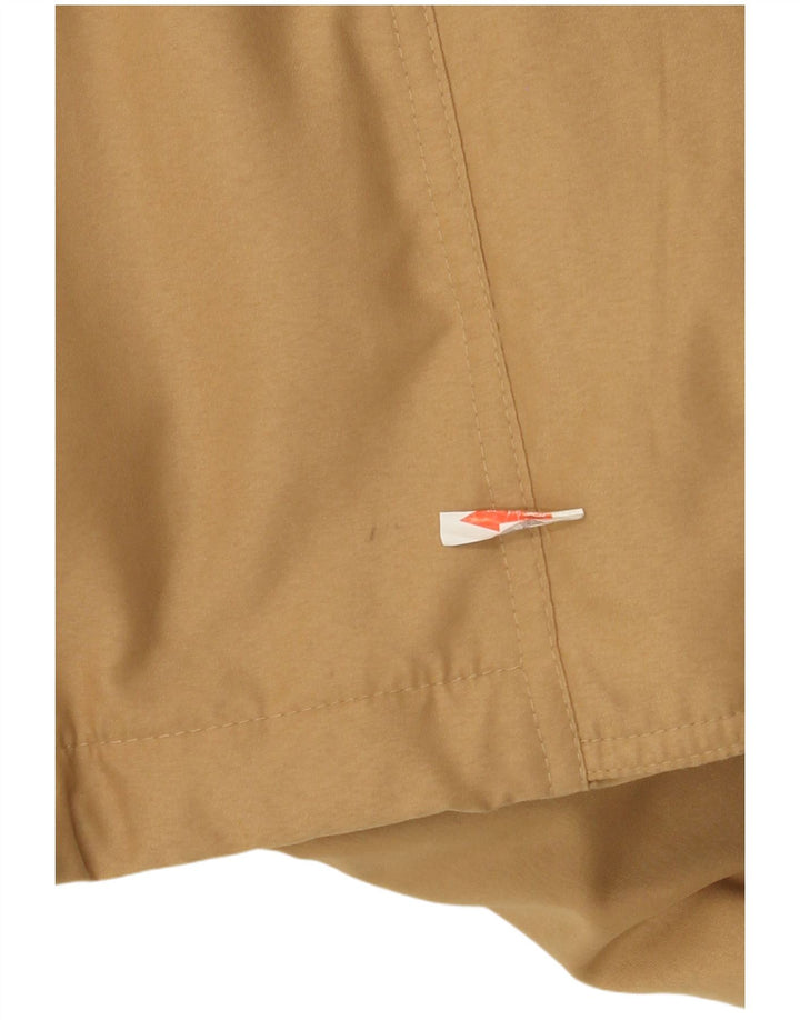 Auténtico abrigo cortavientos con capucha para mujer EU 46 XL Beige Poliéster