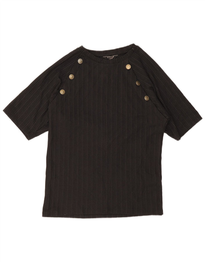 Lipsy Camiseta para mujer Top UK 46 Large Negro Poliéster