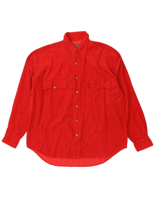 J&P Brothers Camisa de pana para hombre XL Algodón rojo