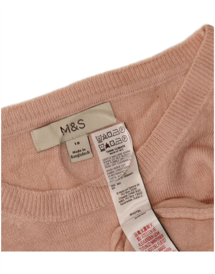 MARKS & SPENCER Jersey extragrande con cuello redondo para mujer UK 40 XL Rosa