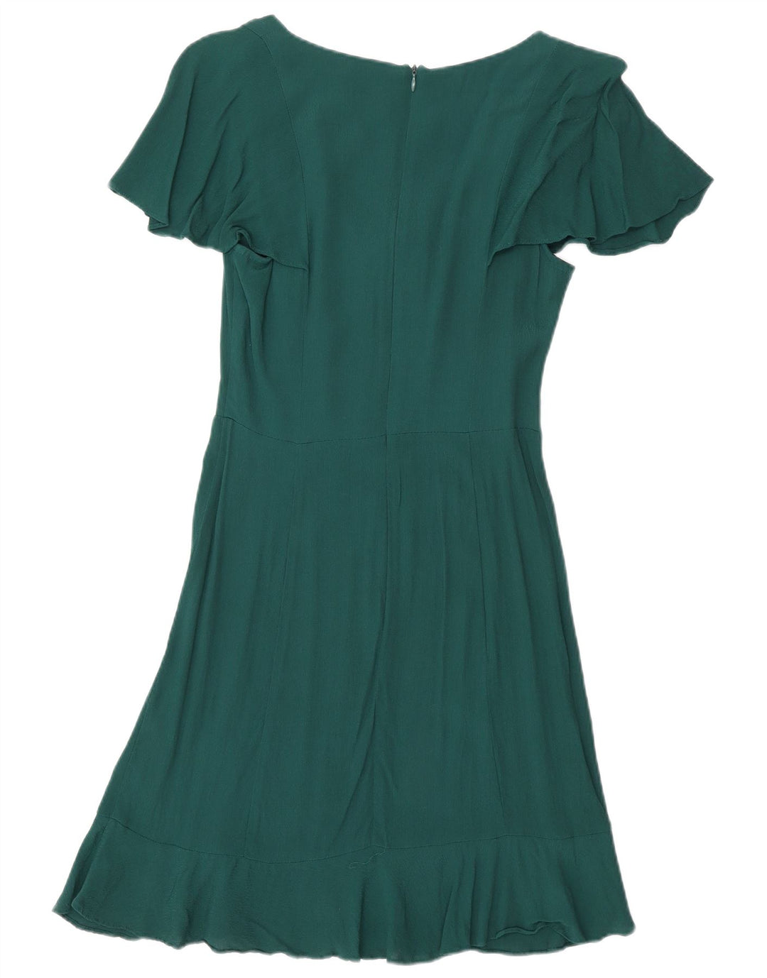 Oasis Vestido Acampanado para Mujer UK 8 Small Viscosa Verde