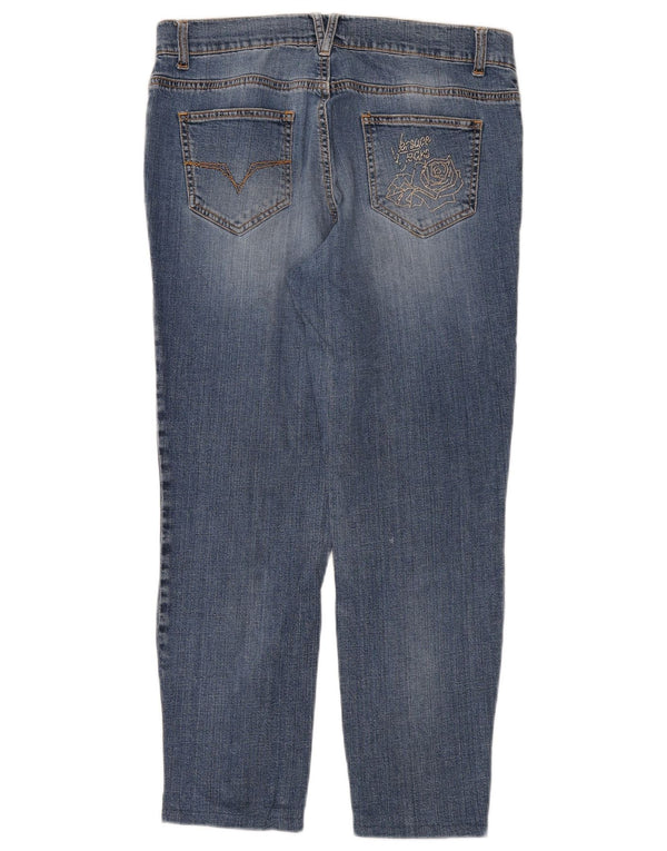 Versace Jeans cónicos de cintura alta para mujer IT 48 XL W32 L26 Algodón azul