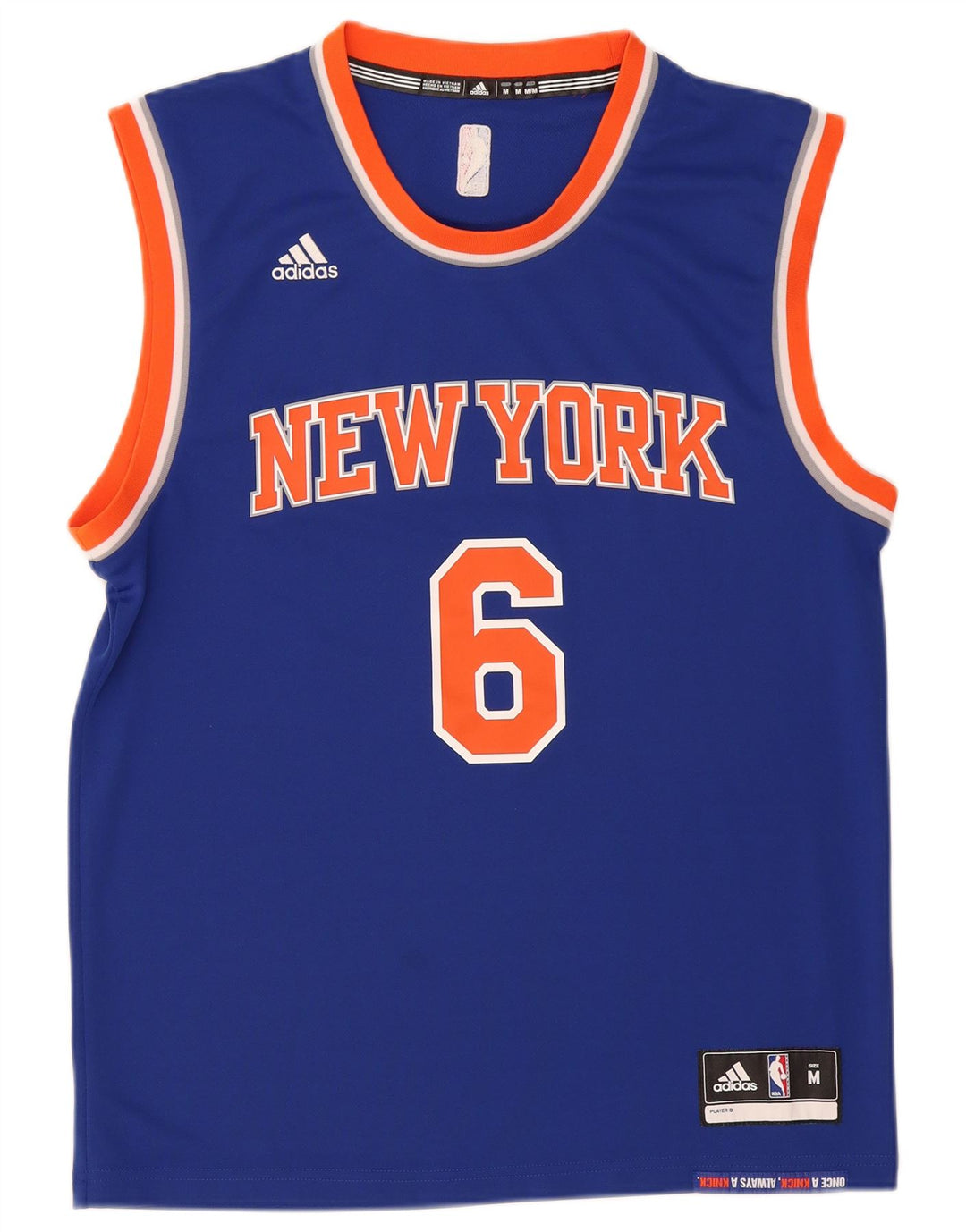 Adidas Hombre New York Knicks Graphic Chaleco Top Poliéster Azul Medio