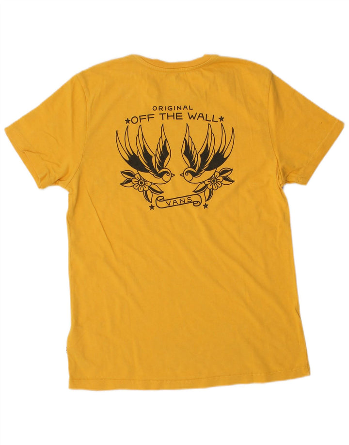 VANS Camiseta gráfica para mujer Top UK 10 Small Yellow Cotton