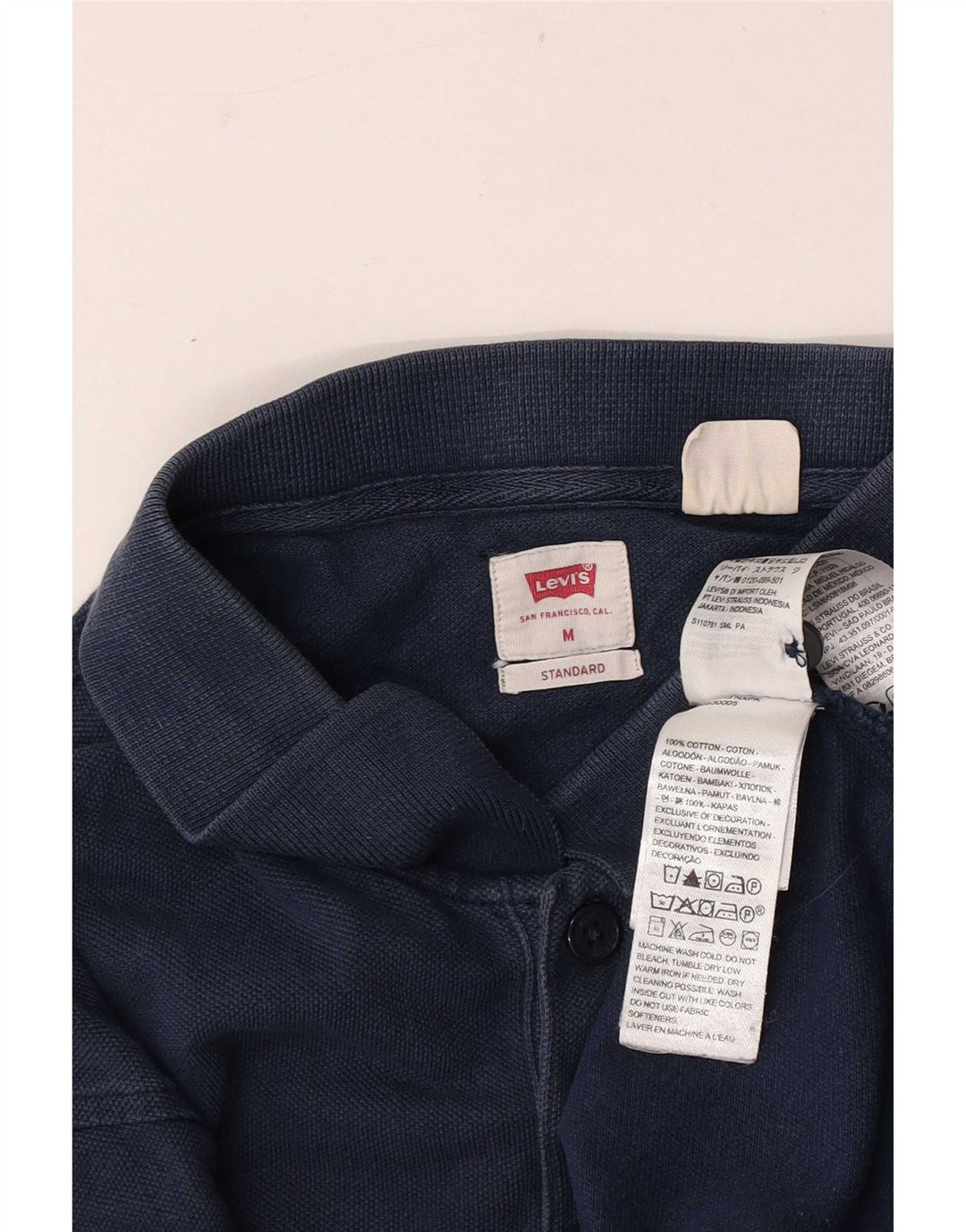 Levi's Polo estándar para hombre de algodón azul marino mediano