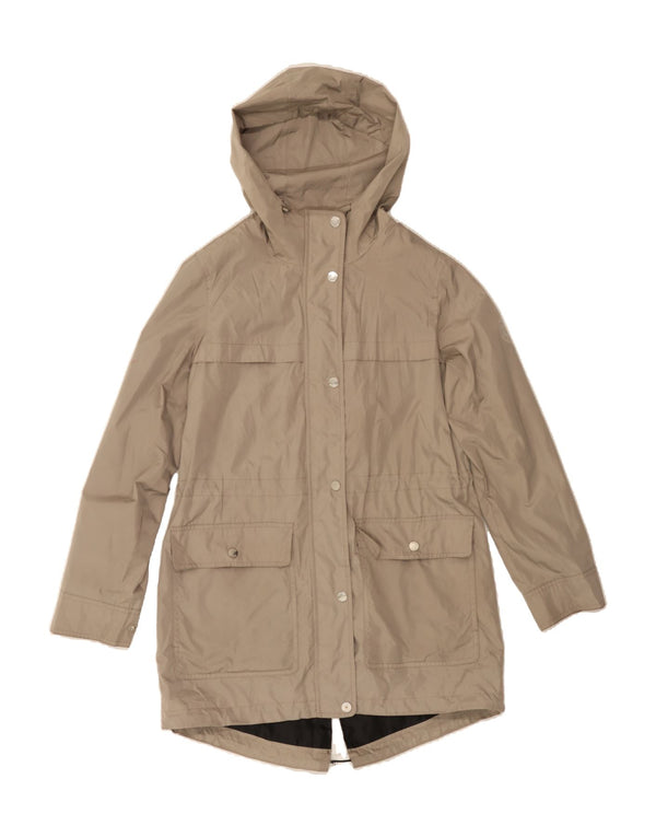 DKNY Womens Hooded Raincoat UK 6 XS Grey Polyester