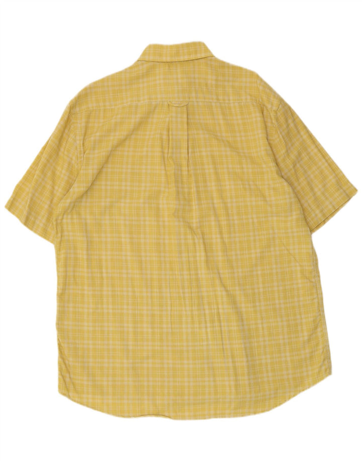 Camisas HUGO BOSS Hombre | Camisa de manga corta de algodón a cuadros amarillos grandes