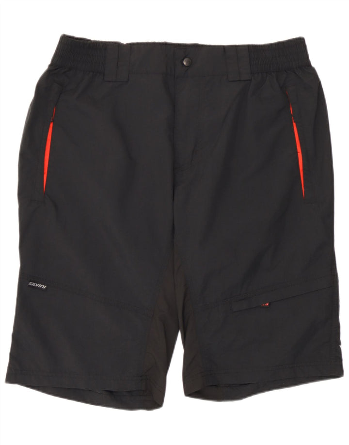 Silvini Pantalones Cortos Para Hombre Grande W34 Poliéster Negro