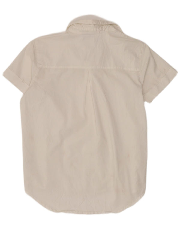 Dickies Camisa holgada de manga corta para mujer UK 10 Small White Cotton