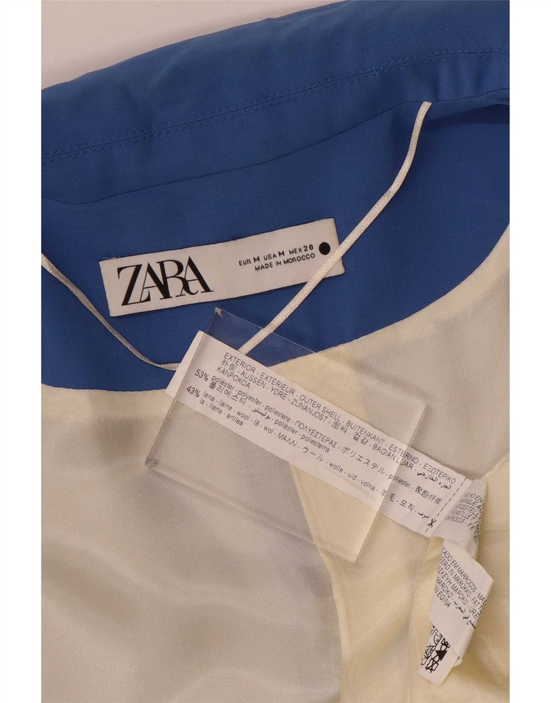 Zara Mujer Chaqueta Blazer De 1 Botón UK 44 Poliéster Azul Medio