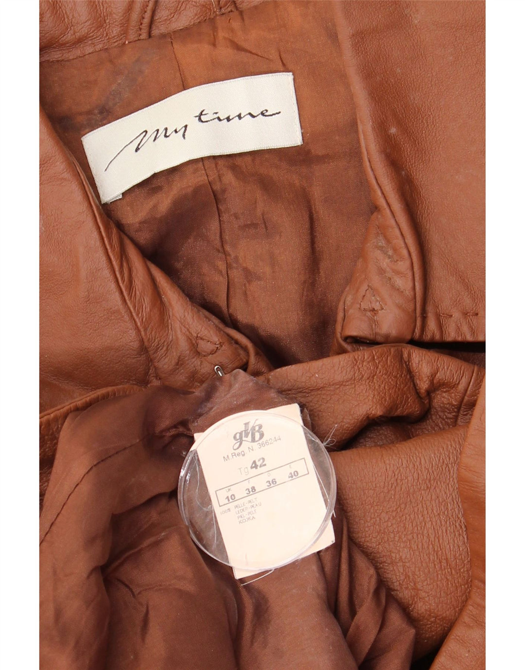 Vintage mujer oversize abrigo de doble pecho Reino Unido 10 cuero marrón pequeño