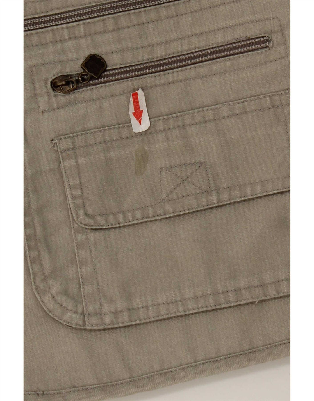 Vintage hombres utilidad Gilet Reino Unido 38 algodón gris medio