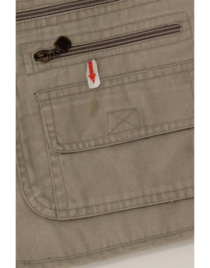 Vintage hombres utilidad Gilet Reino Unido 38 algodón gris medio