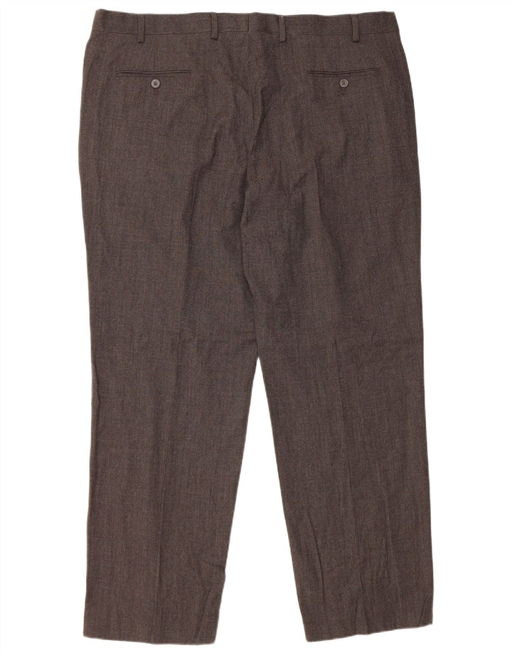 Marks & Spencer Pantalones casuales de corte regular para hombre W42 L31 Lana negra