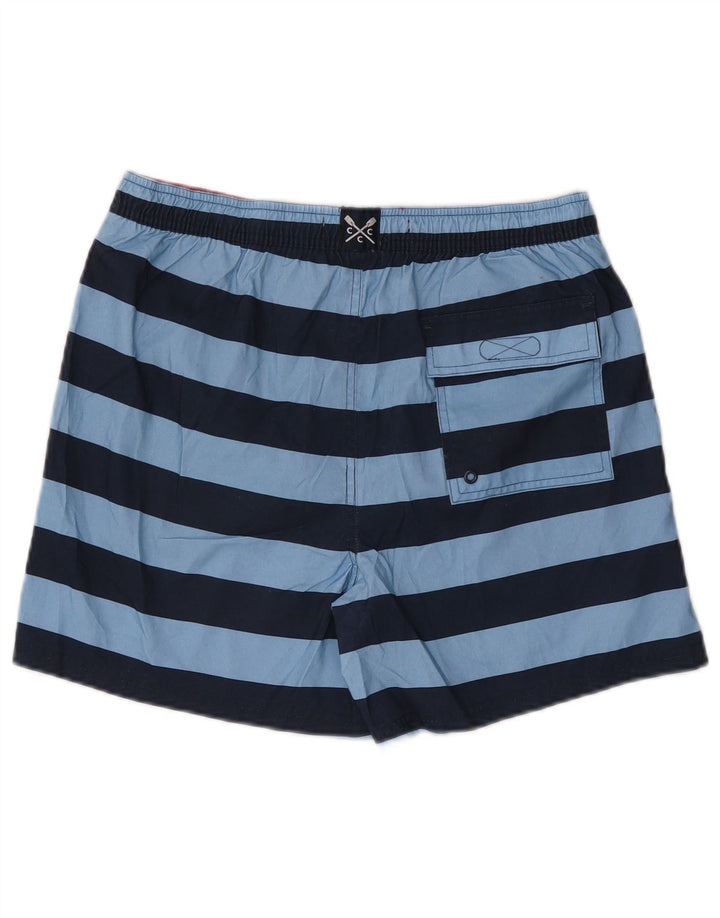 CREW CLOTHING Shorts de baño para hombre Poliéster a rayas azul medio