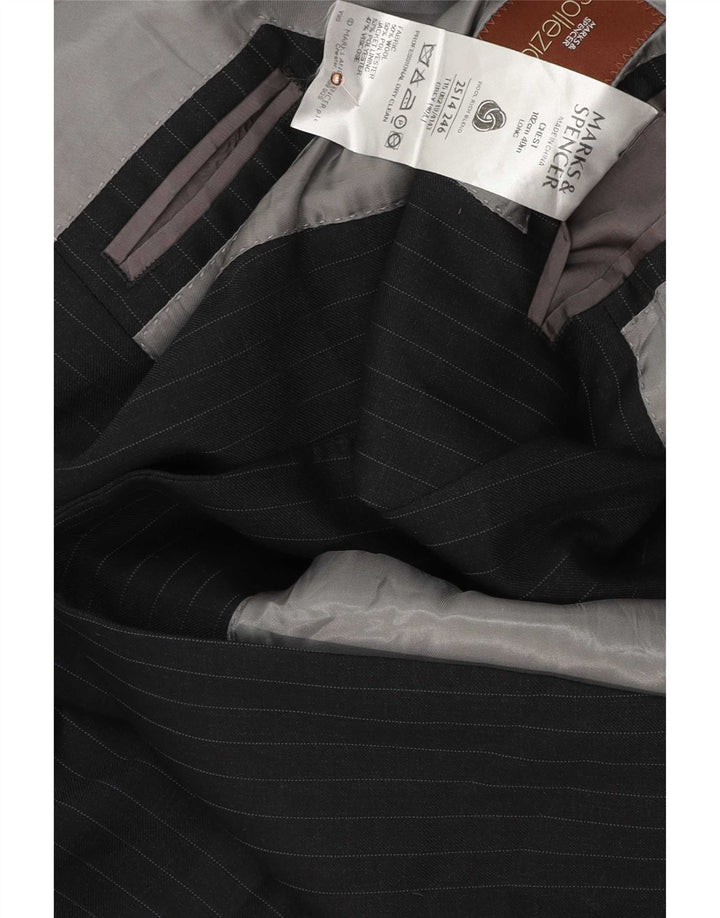 Marks & Spencer Chaqueta tipo blazer de 2 botones para hombre Reino Unido 40 Gris medio Rayas diplomáticas
