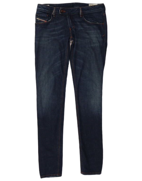 Diesel Womens Nevy Skinny Jeans W30 L34 Navy Blue Cotton