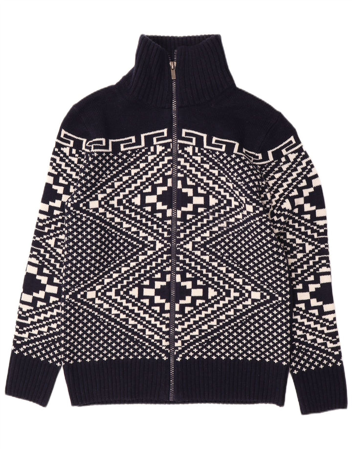 Alcott Suéter tipo cárdigan para hombre grande Azul marino Fair Isle Acrílico