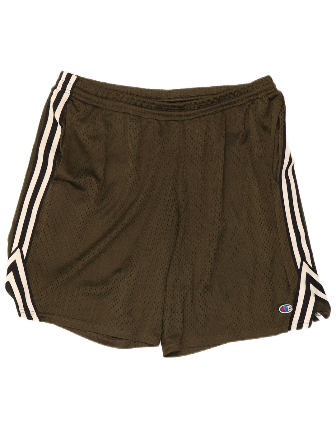 Champion Pantalones cortos deportivos para hombre Poliéster a rayas verdes grandes