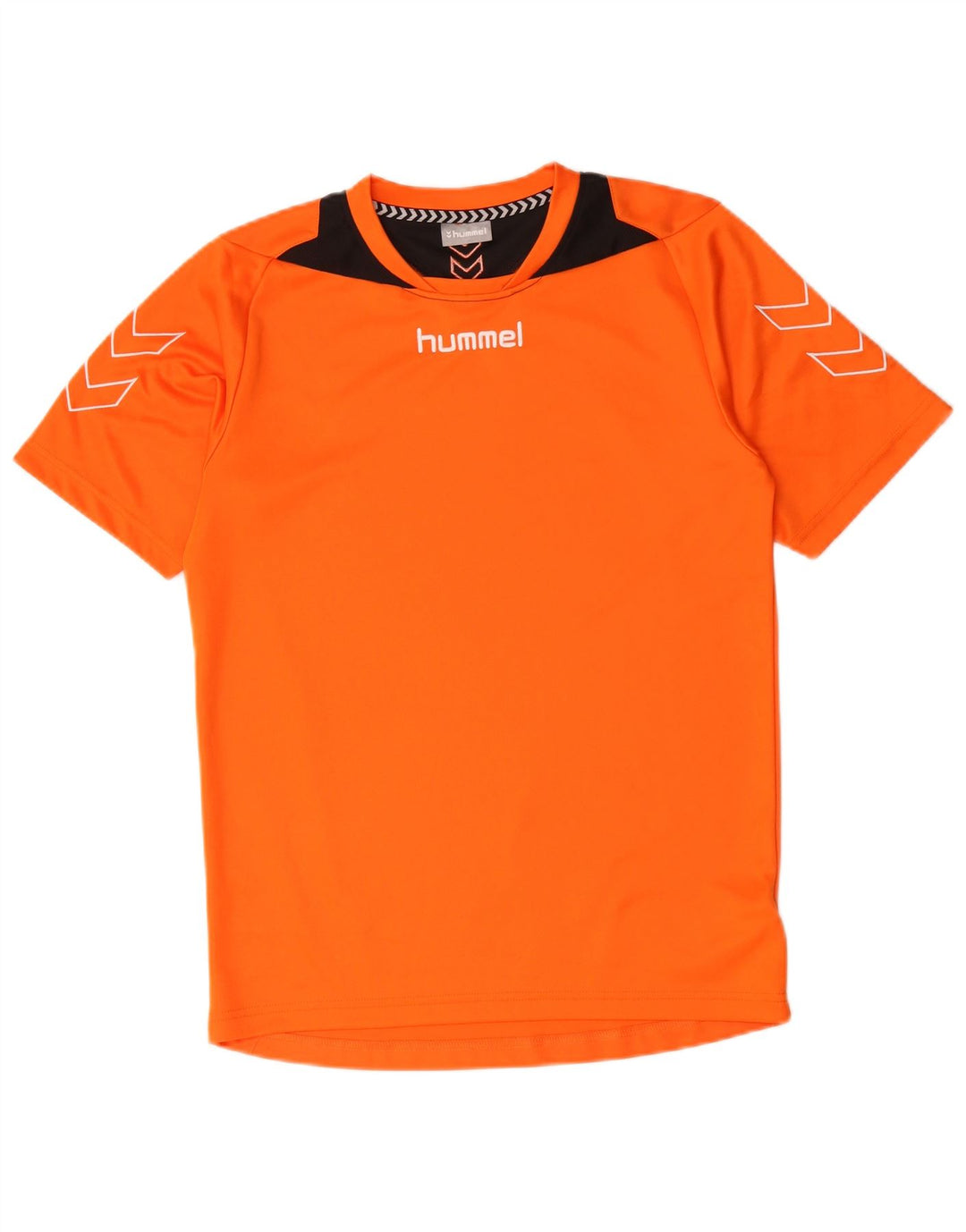 HUMMEL Camiseta gráfica para hombre Top Small Naranja Colorblock Poliéster