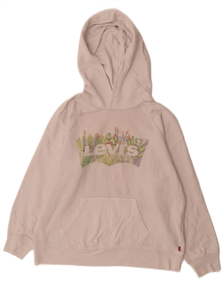 Levi's Hombre Sudadera Con Capucha Gráfica De Algodón Beige Medio