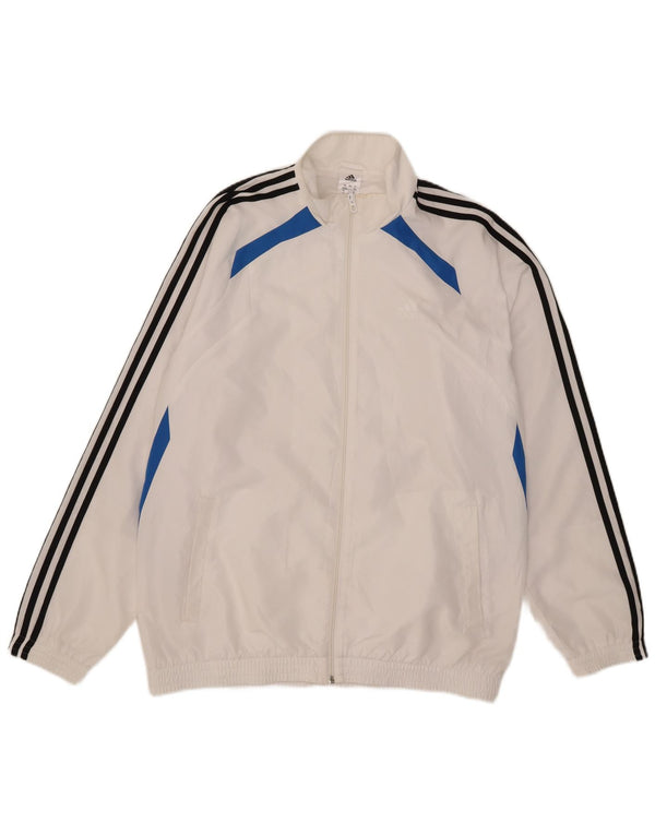 Adidas - Chaqueta de chándal para hombre, talla 42/44, poliéster, color blanco