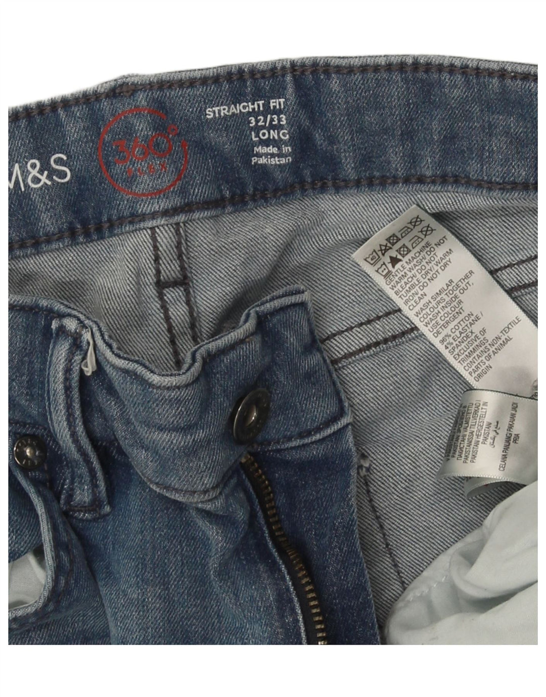 Marks & Spencer Vaqueros rectos para hombre W32 L33 Algodón azul