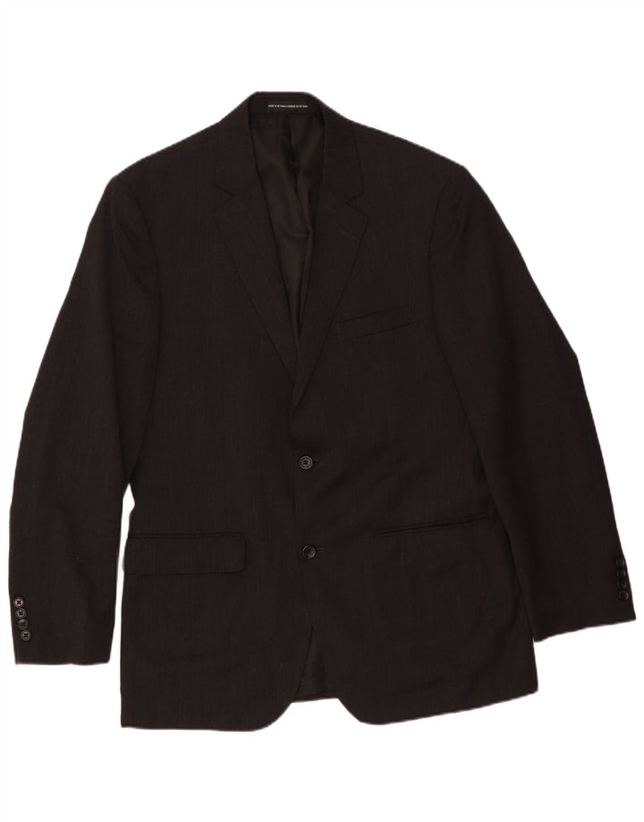 Tommy Hilfiger Chaqueta tipo blazer de 2 botones para hombre UK 40 Large Grey Wool Classic